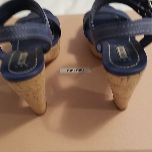 Miu miu Nappa Washed denim Sandals - Picture 3 of 9